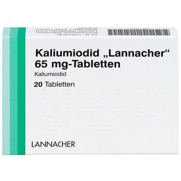 Verpackung hochdosierter Kaliumjodidtabletten für Jodblockade