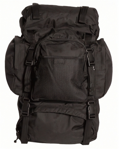 Einsatzrucksack mit 55 Liter Fassungsvermögen in schwarz